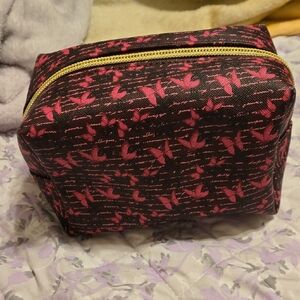 Chic Pink and Black Cosmetic Bag